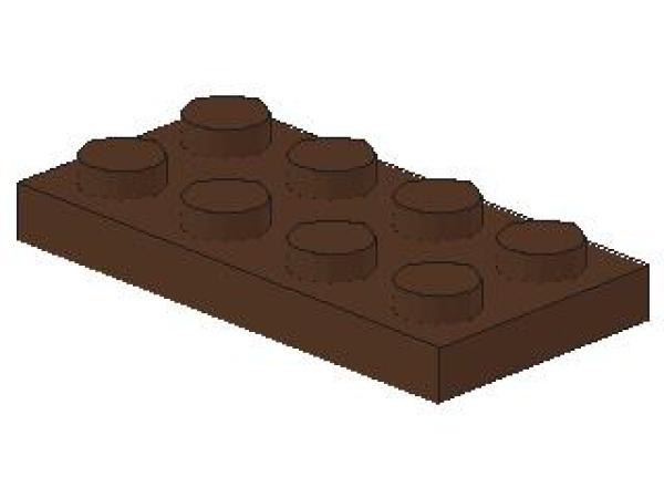 Lego Platte 2 x 4 (3020) braun