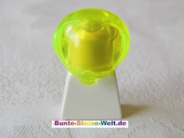 Lego Minifigur Helm Blase rund, transparent neon grün