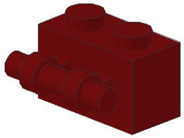 Lego Brick, modified 1 x 2 x 1 (30236) dark red