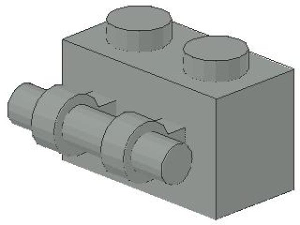 Lego Stein, modifiziert 1 x 2 x 1 (30236) hell grau