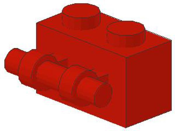 Lego Brick, modified 1 x 2 x 1 (30236) red