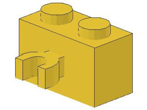 Lego Stein, modifiziert 1 x 2 x 1 (30237b) gelb