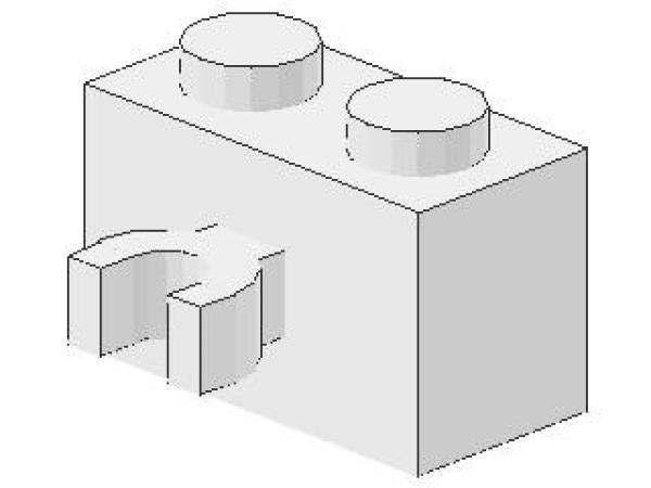Lego Stein, modifiziert 1 x 2 x 1 (30237b) weiß