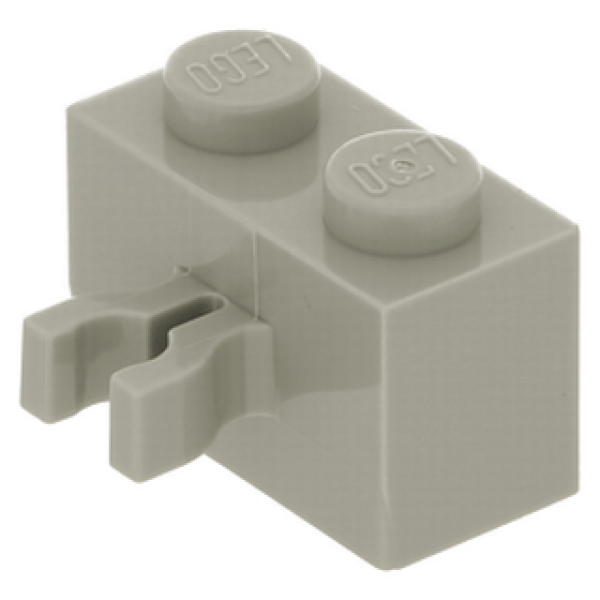 Lego Brick, modified 1 x 2 x 1 (30237) light gray