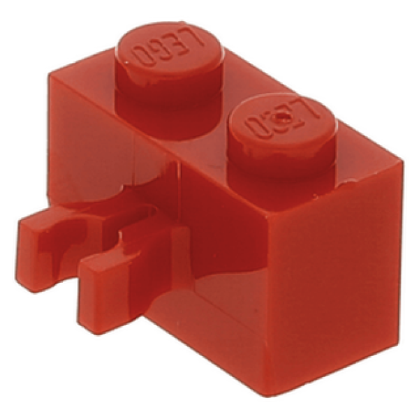 Lego Brick, modified 1 x 2 x 1 (30237) red