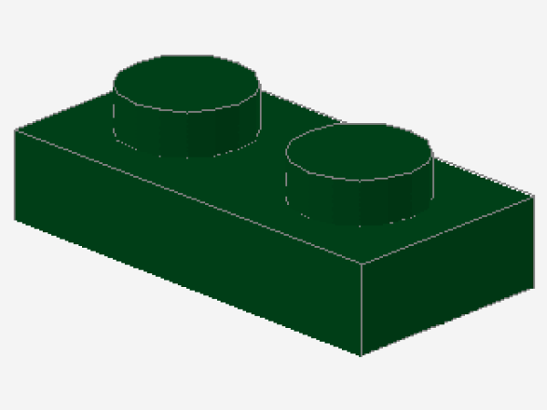 Lego Platte 1 x 2 (3023) dunkel grün