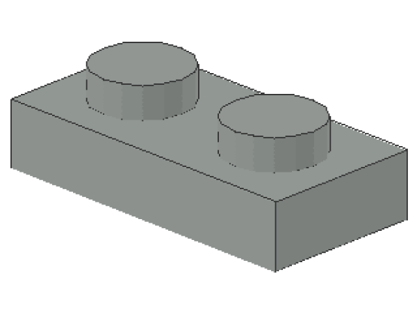Lego Platte 1 x 2 (3023) hellgrau
