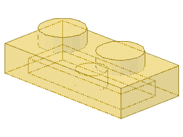 Lego Platte 1 x 2 (3023) transparent gelb