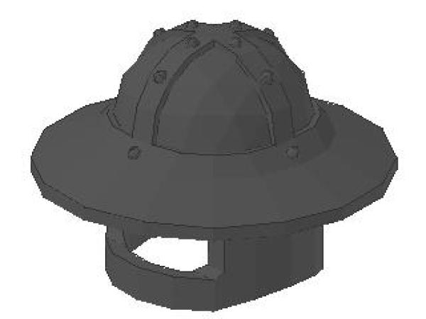 Lego Minifigur Helm mit Kinnschutz (30273) metallic Silber