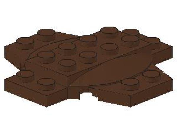 Lego Platte, modifiziert 6 x 6 x 2/3 (30303) braun