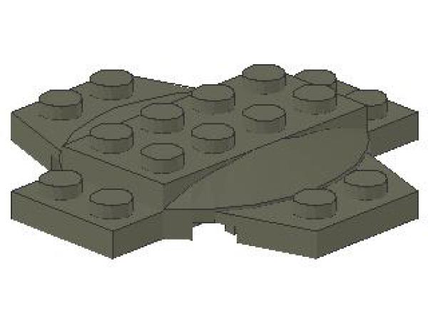 Lego Platte, modifiziert 6 x 6 x 2/3 (30303) dunkel grau