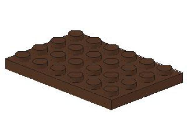 Lego Platte 4 x 6 (3032) braun