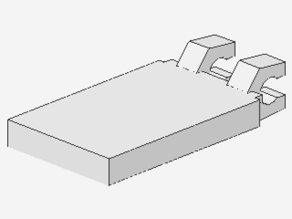 Lego Tile 2 x 3 (30350a) with 2 Clips, white