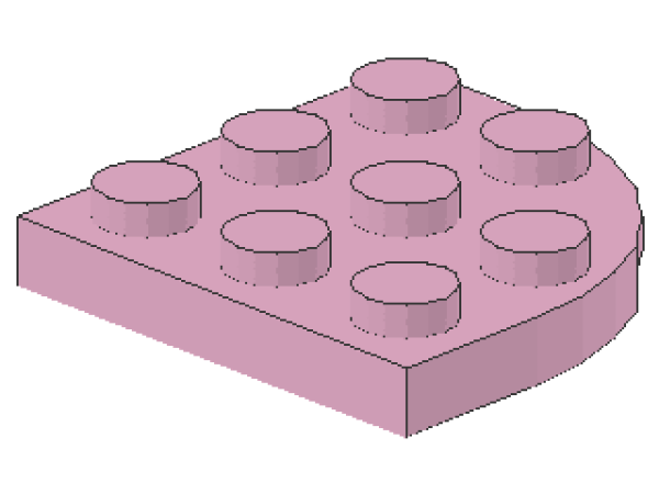 Lego Platte 3 x 3, rund, Rundecke (30357) leuchtend pink