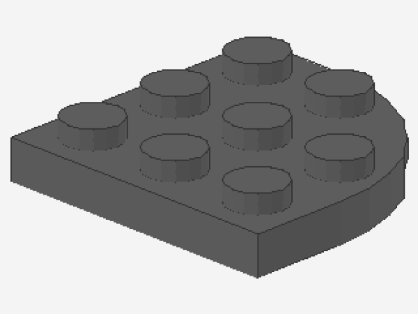 Lego Platte 3 x 3, rund, Rundecke (30357) dunkel bläulich grau