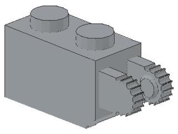 Lego Scharnier Stein 1 x 2 (30365) hell bläulich grau
