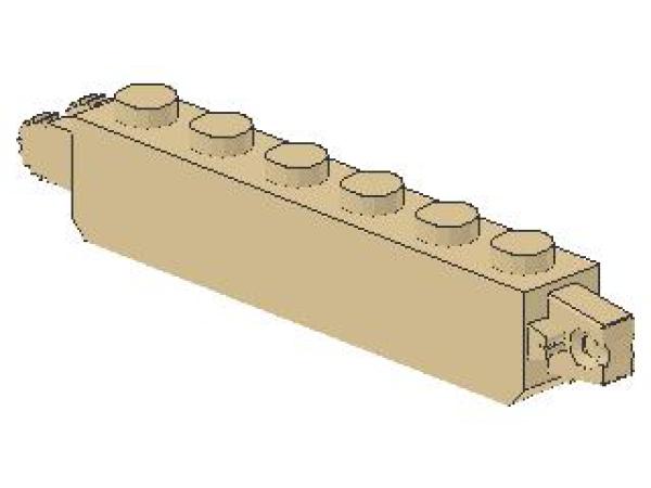 Lego Hinge Brick 1 x 6 (30388) tan