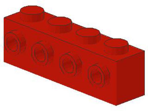 Lego Brick, modified 1 x 4 x 1 (30414) red