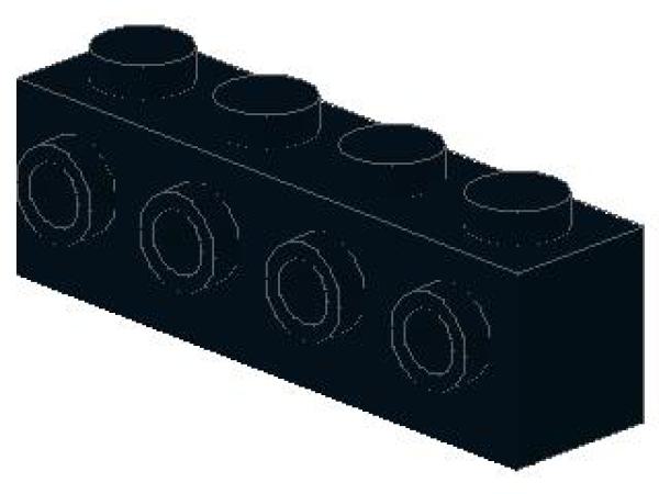 Lego Brick, modified 1 x 4 x 1 (30414) black