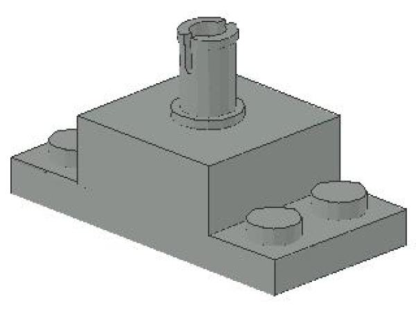 Lego Stein, modifiziert 2 x 2 x 1 (30592) hell grau