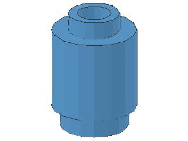 Lego Brick, round 1 x 1 x 1 (3062b) medium blue