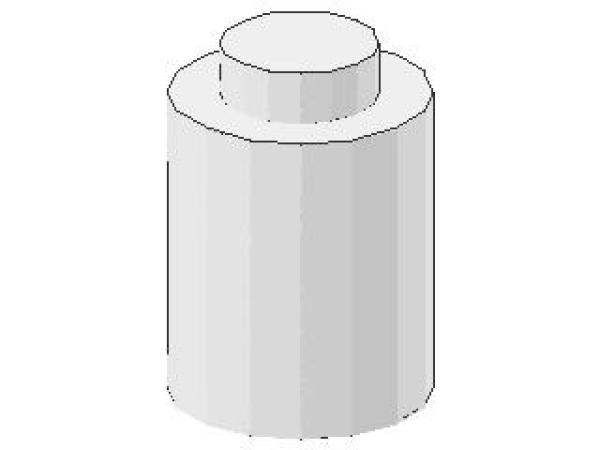 Lego Brick, round 1 x 1 x 1 (3062old) white