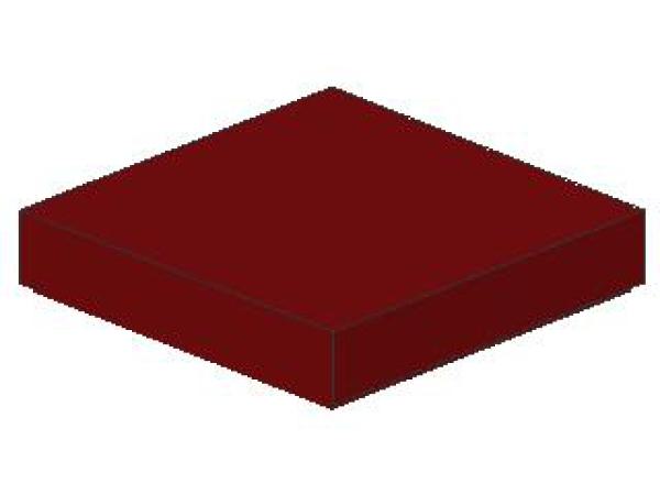 Lego Tile 2 x 2 (3068b) with Groove, dark red