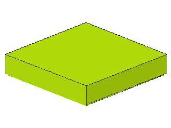 Lego Tile 2 x 2 (3068b) with Groove, lime