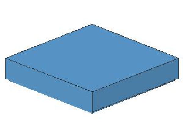 Lego Tile 2 x 2 (3068b) with Groove, medium blue