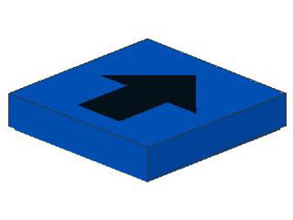 Lego Tile 2 x 2, decorated (3068p18) blue