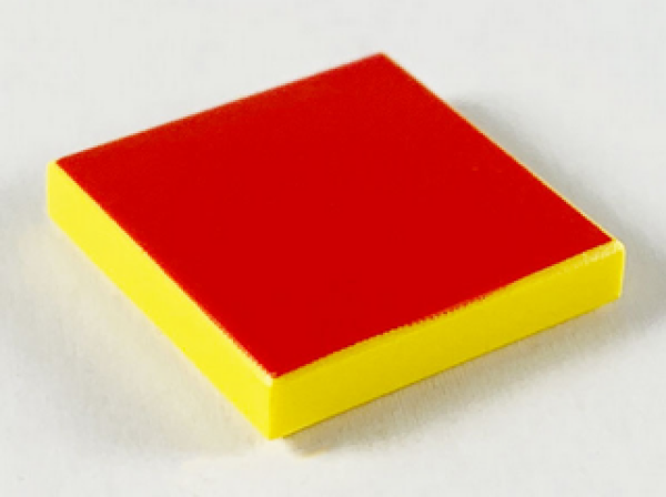 Lego Tile 2 x 2, decorated (3068pb2445) yellow