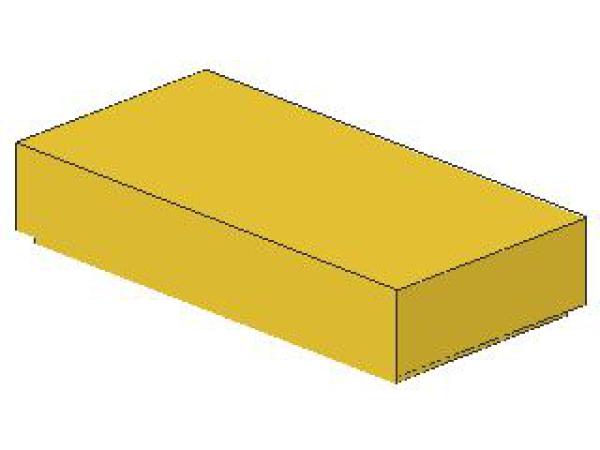 Lego Fliese 1 x 2 (3069b) mit Nut, gelb