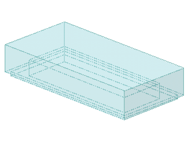 Lego Fliese 1 x 2 (3069b) mit Nut, transparent hell blau