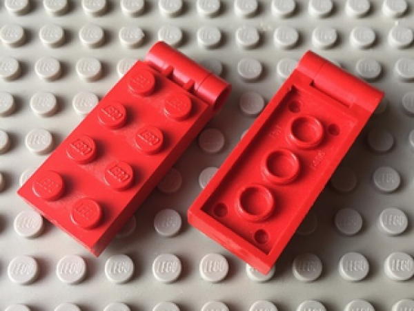 Lego Hinge Plate 2 x 4 (3149ac01) red