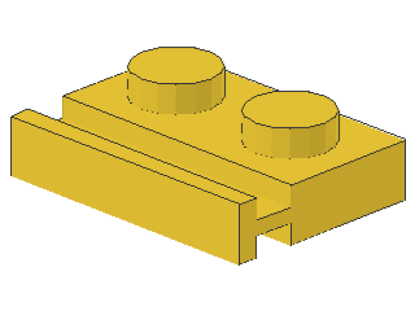 Lego Platte, modifiziert 1 x 2 (32028) gelb