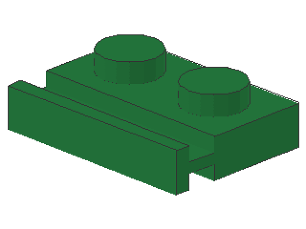 Lego Platte, modifiziert 1 x 2 (32028) grün