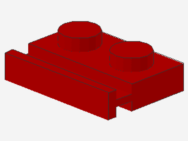 Lego Plate, modified 1 x 2 (32028) red