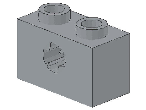Lego Technic Stein 1 x 2 (32064b) hell bläulich grau