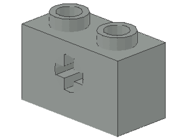Lego Technic Stein 1 x 2 (32064c) hell grau