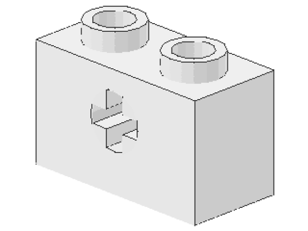 Lego Technic Brick 1 x 2 (32064c) white