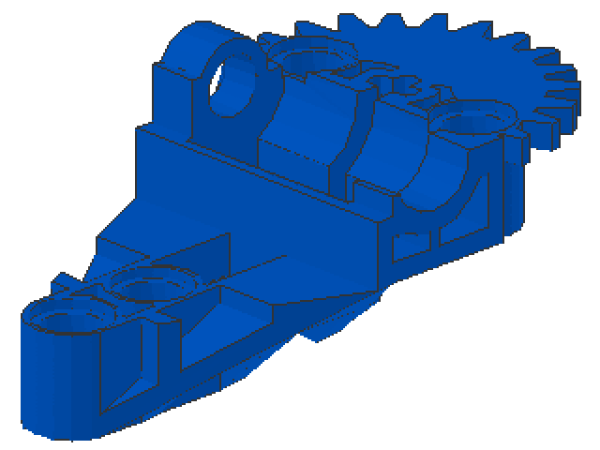 Lego Technic Getriebebox-Hälfte, blau