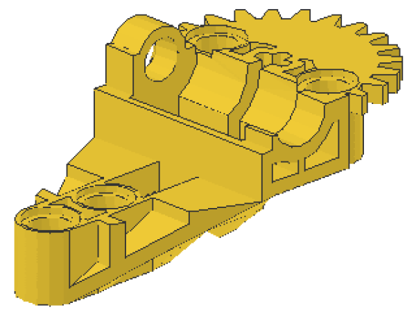 Lego Technic Getriebebox-Hälfte, gelb