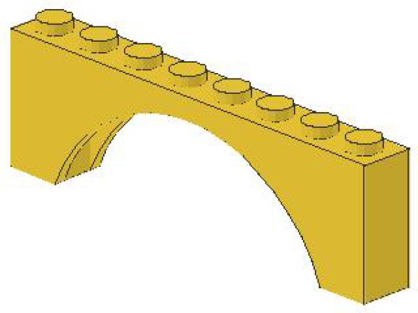 Lego Stein, Bogen 1 x 8 x 2 (3308) gelb