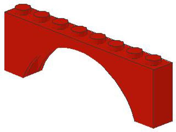 Lego Stein, Bogen 1 x 8 x 2 (3308) rot