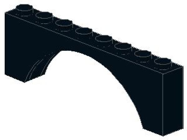 Lego Brick, Arch 1 x 8 x 2 (3308) black