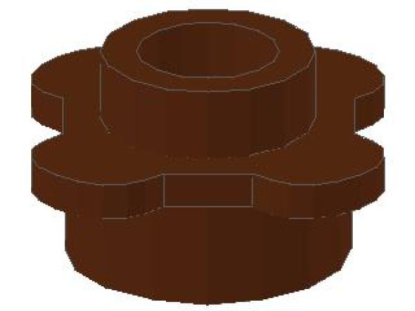 Lego Plate 1 x 1, round, with Flower Edge (33291) reddish brown