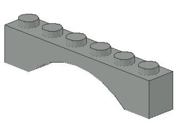 Lego Brick, Arch 1 x 6 x 1 (3455) light gray