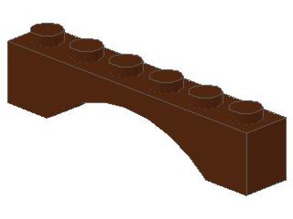 Lego Brick, Arch 1 x 6 x 1 (3455) reddish brown