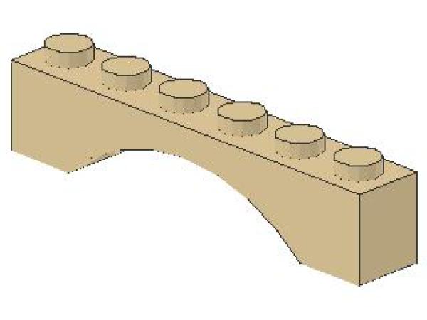 Lego Brick, Arch 1 x 6 x 1 (3455) tan