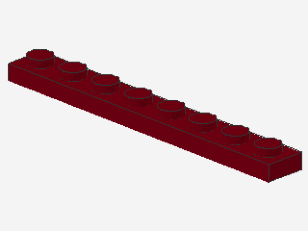 Lego Platte 1 x 8 (3460) dunkel rot